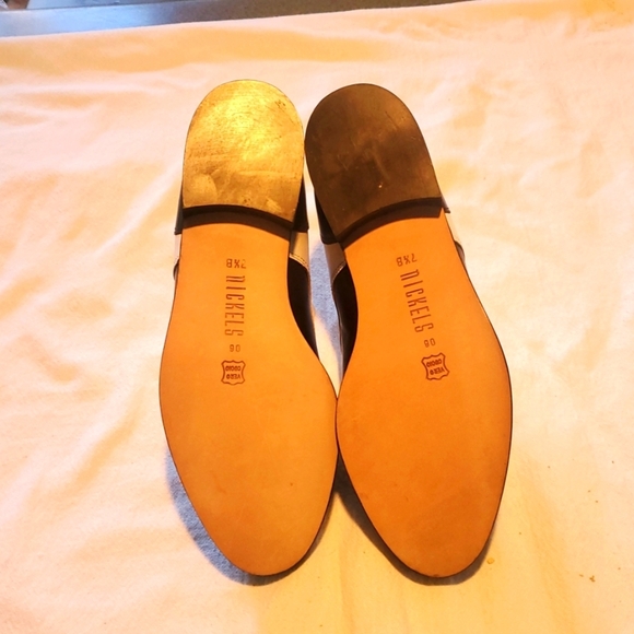 Nickles Vintage 100% All Genuine Leather Classic White and Black Sz. 7.5B Shoes - Picture 9 of 11